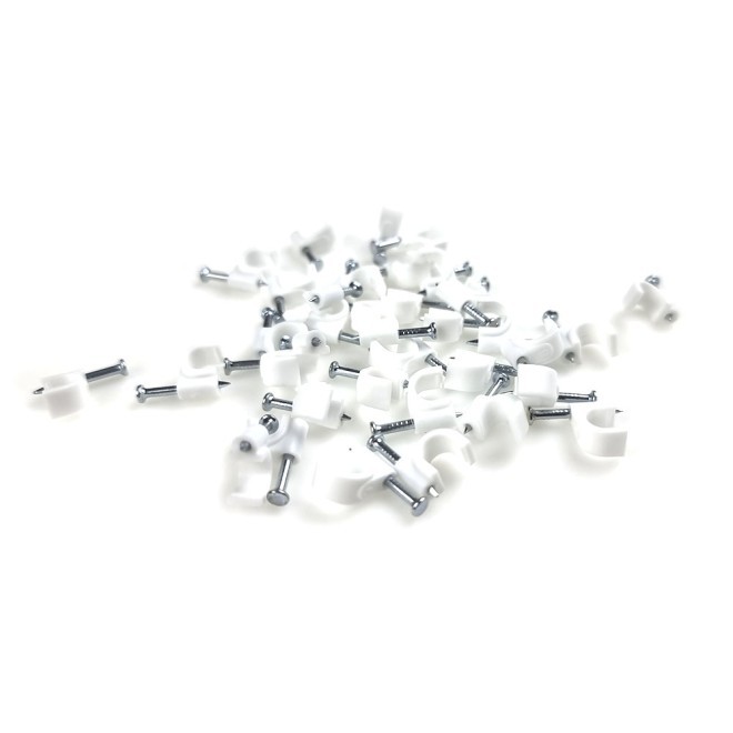 Скоби для кріплення кабеля Voltronic 00208 Білі, 6мм, 100 шт/уп