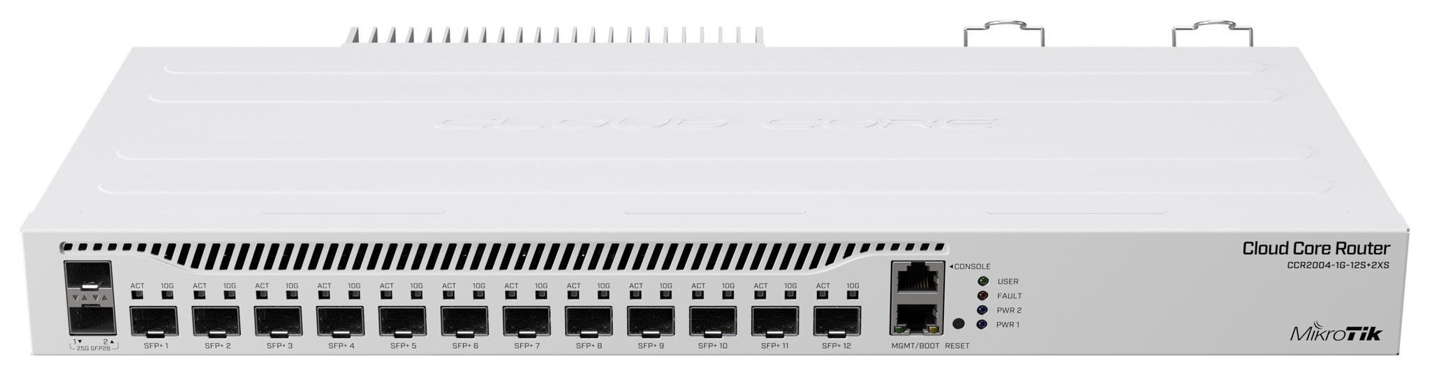 Маршрутизатор MikroTik Cloud Core Router 2004-1G-12S+2XS (AL32400 (4), RAM 4 GB, 12x10G SFP+, 2x25G SFP28)